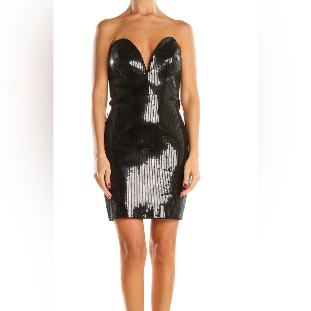 One once black, sweetheart, neck sequence party dress - Picture 2 of 4
